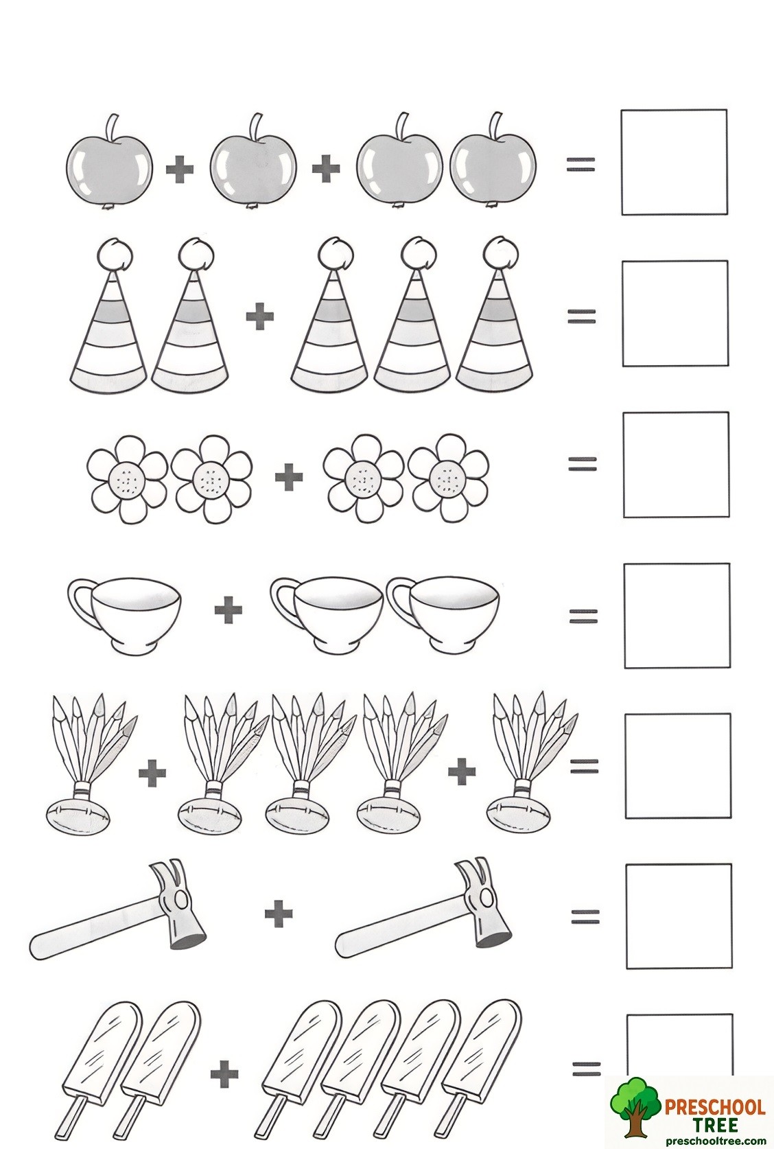 Free addition worksheets for preschool free