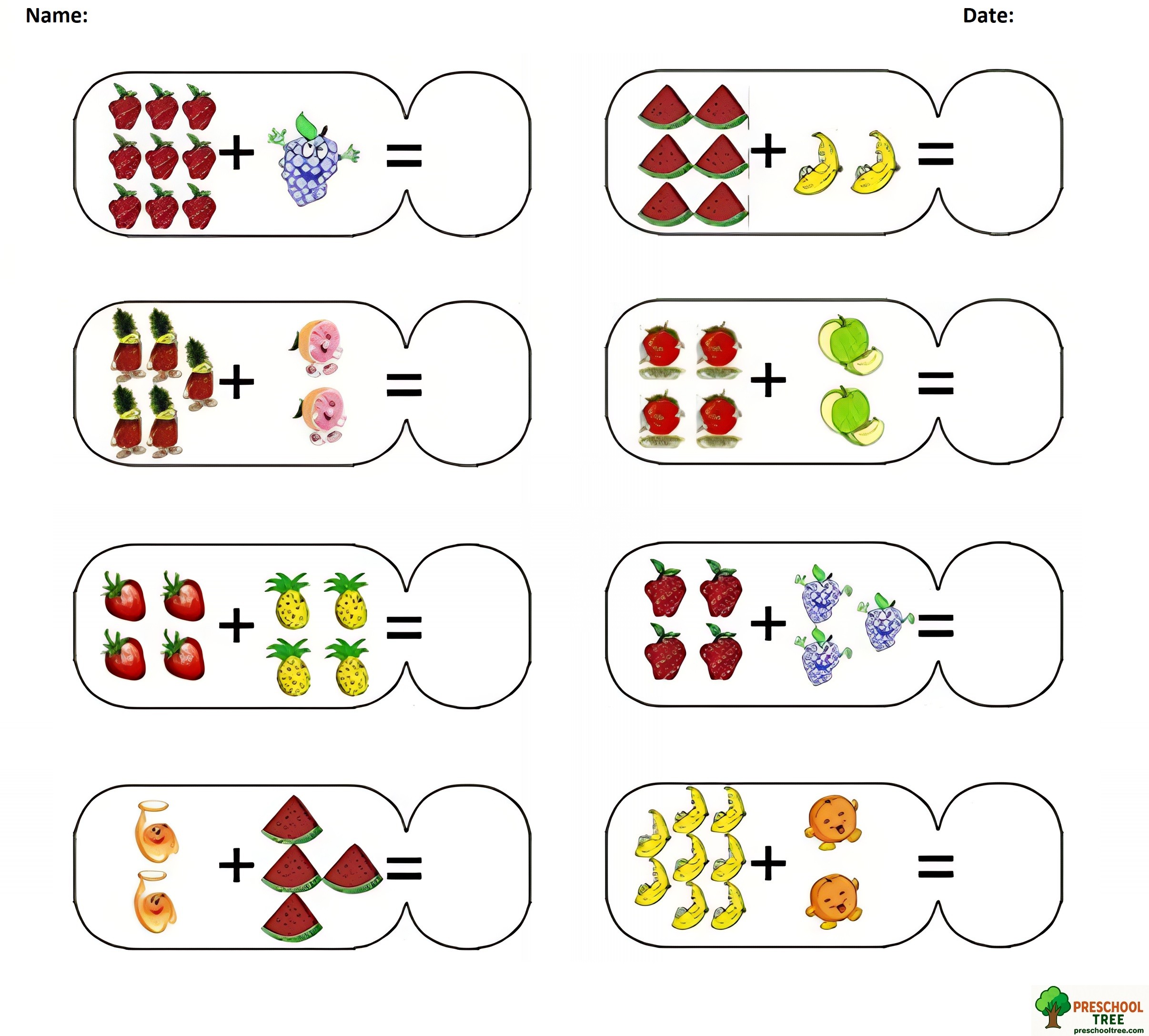 Free addition worksheets for preschool free