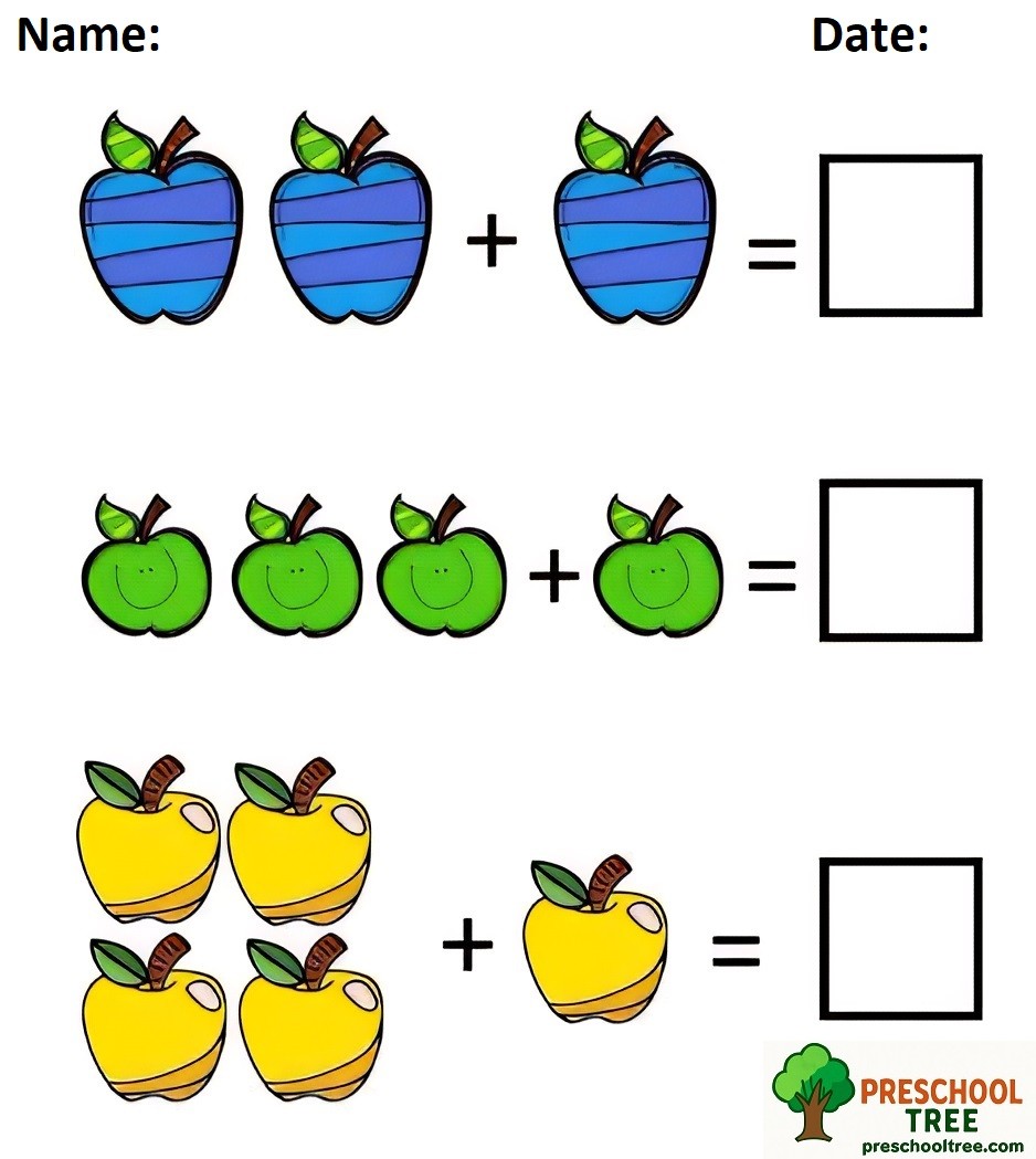 Free addition worksheets for preschool free