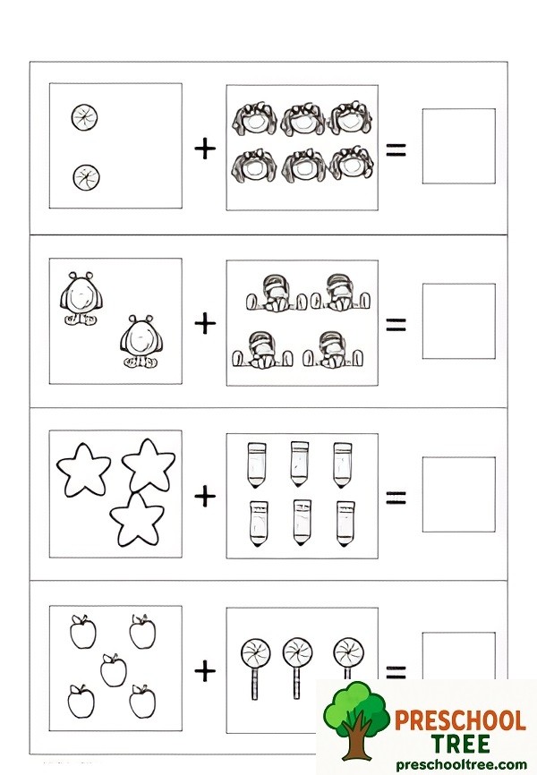 Free addition worksheets for preschool free