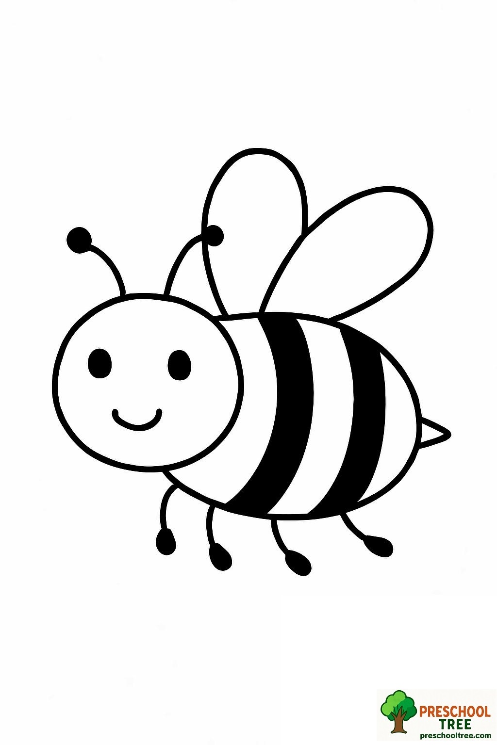 Bee coloring page preschool free