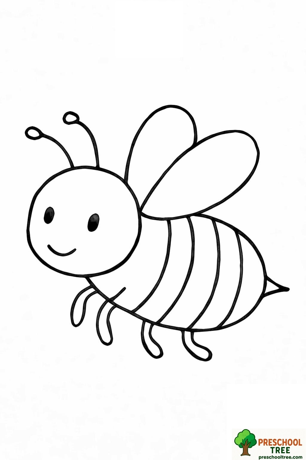 Bee coloring page preschool free