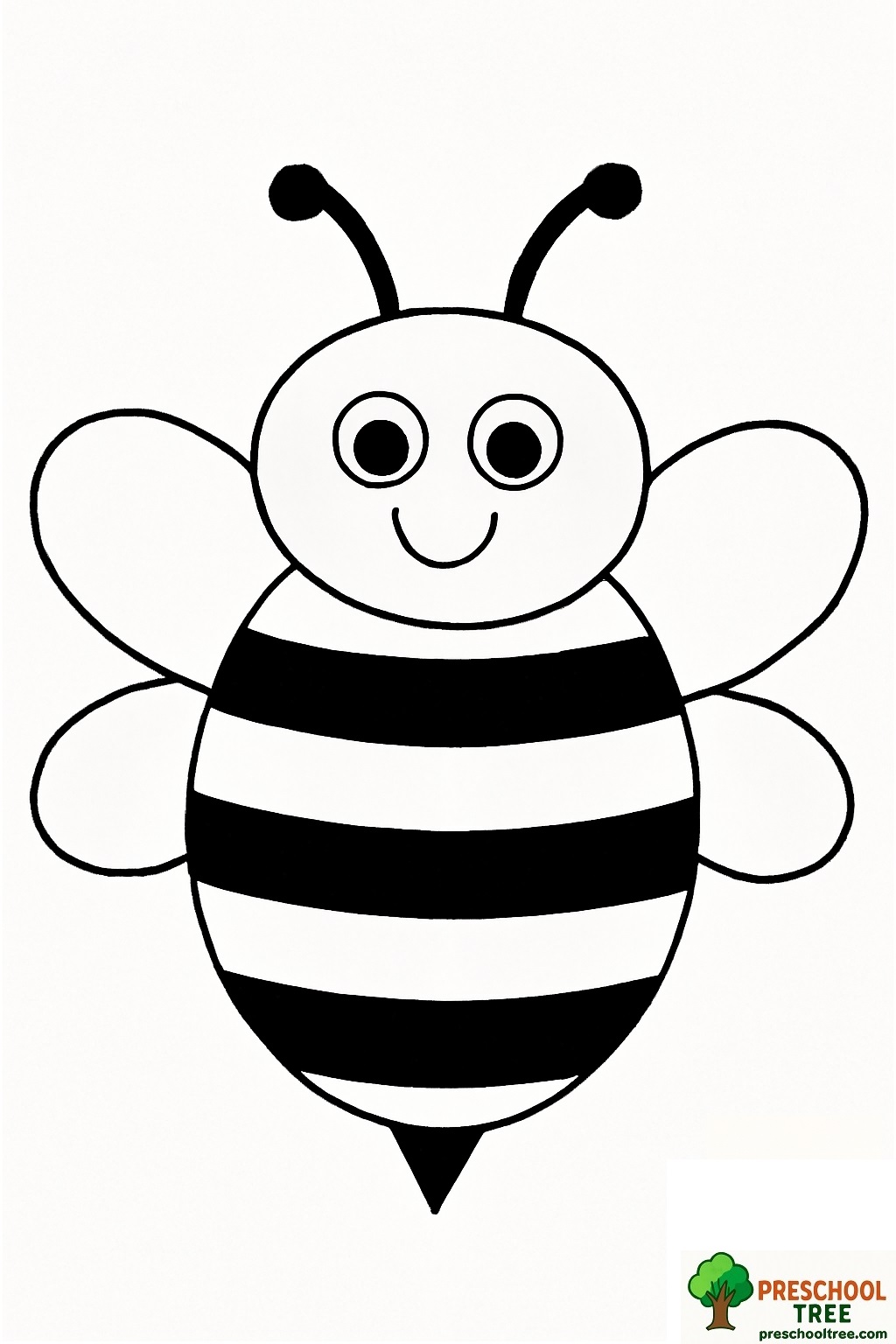 Bee coloring page preschool free