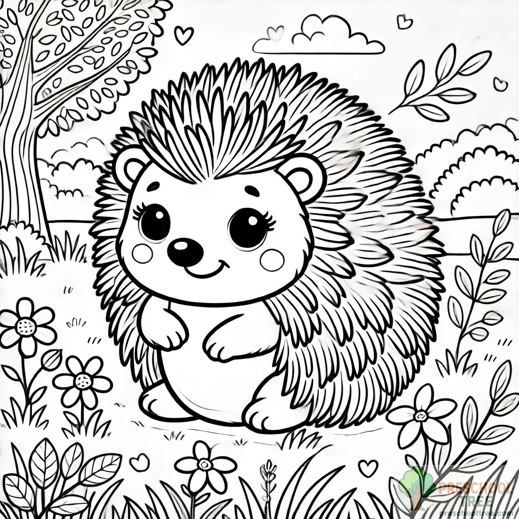 Hedgehog Coloring Page Printable Free 2025