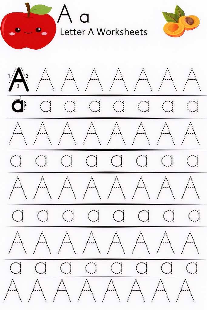 Letter A Worksheets for Preschoolers Printable