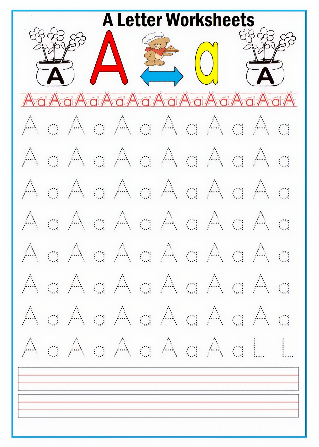 Letter A Worksheets for Preschoolers Printable free