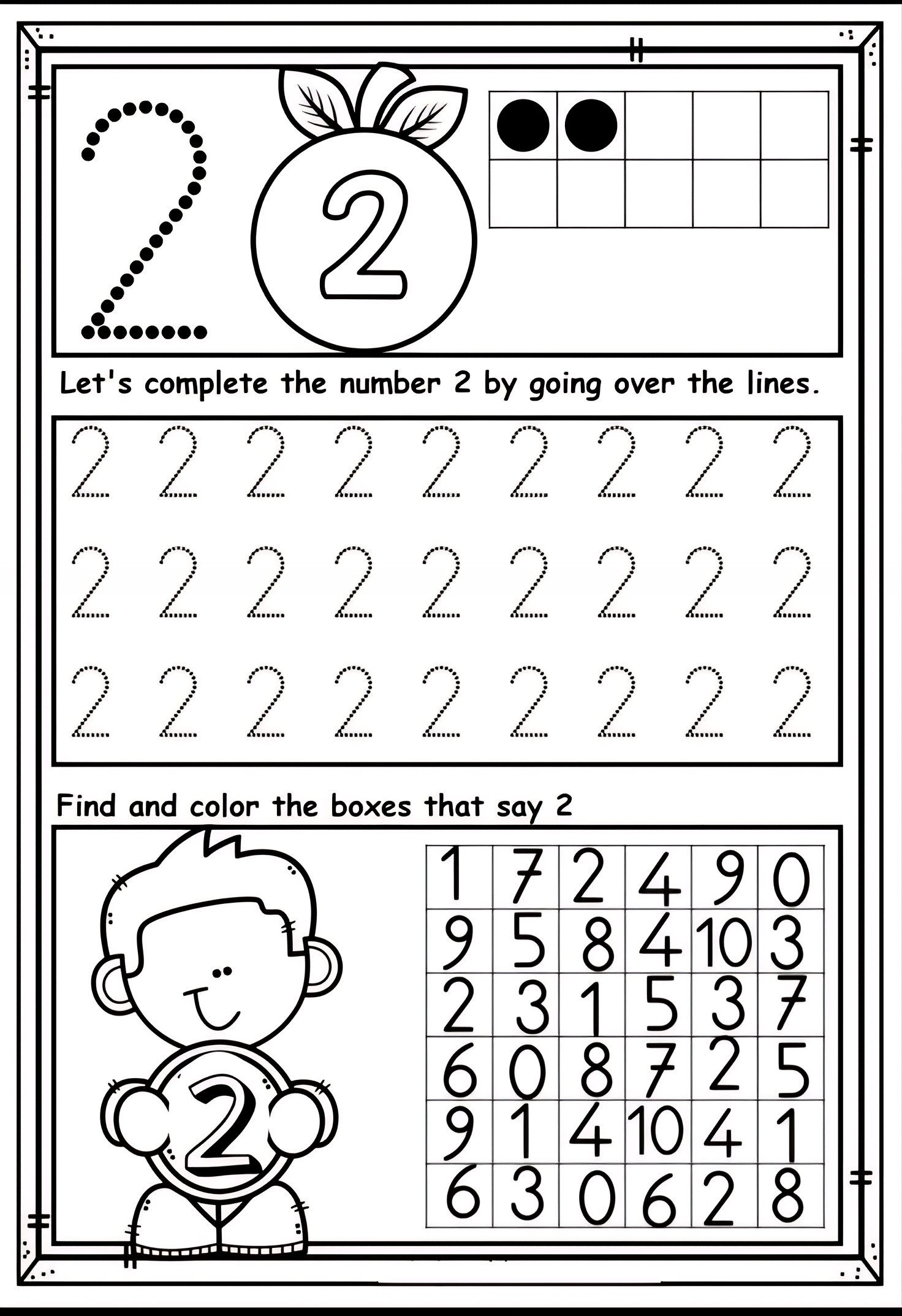 Number 2 Worksheet Preschool Activities