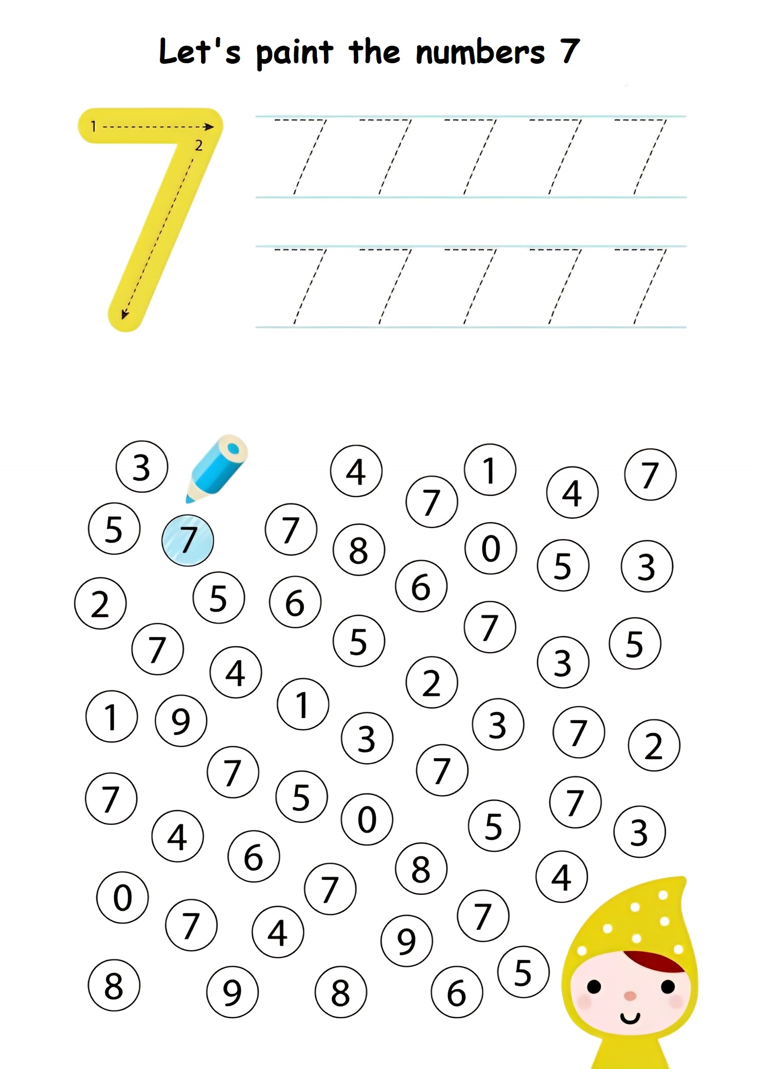 Number 7 worksheets for preschool free