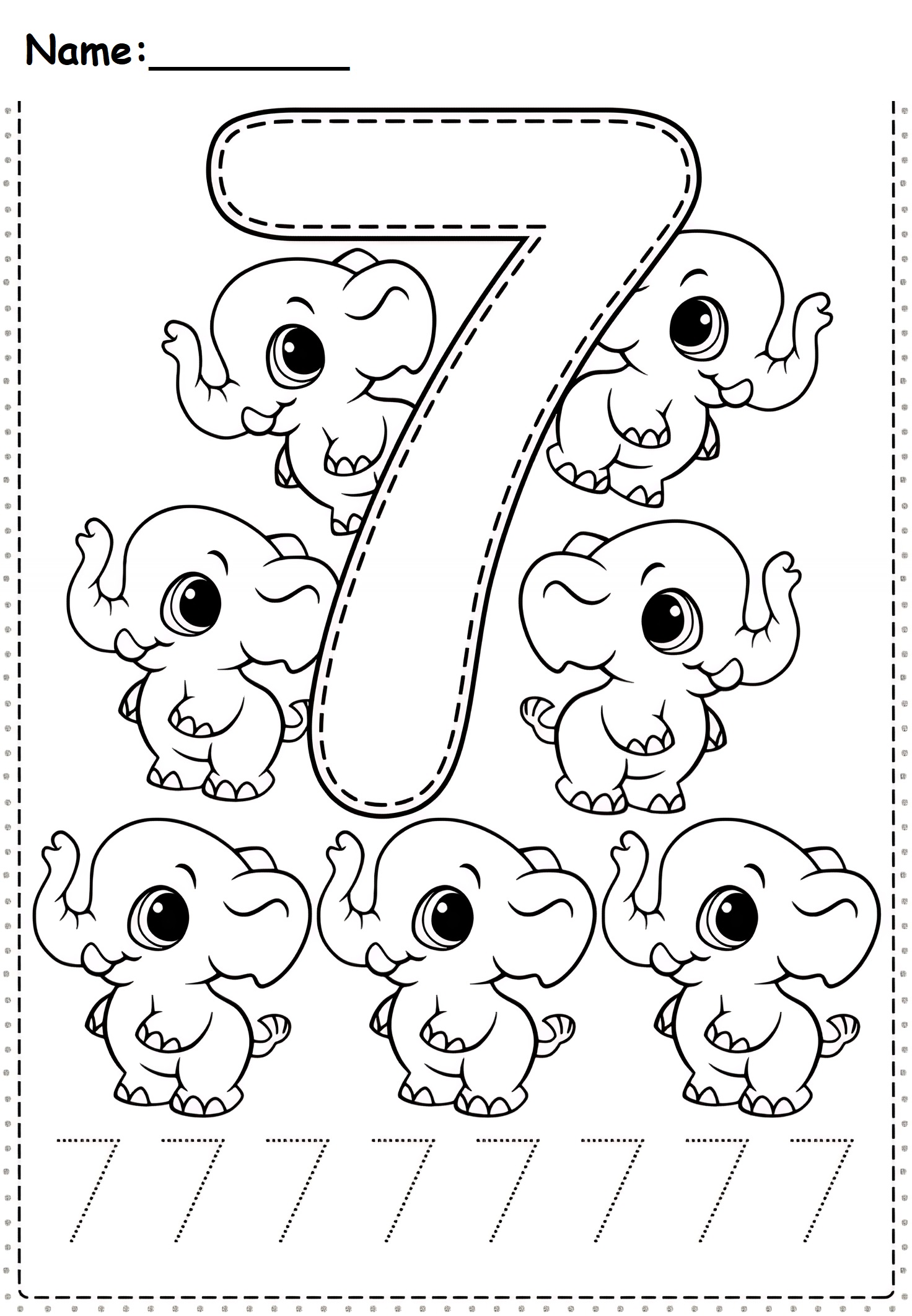 Number 7 worksheets for preschool free