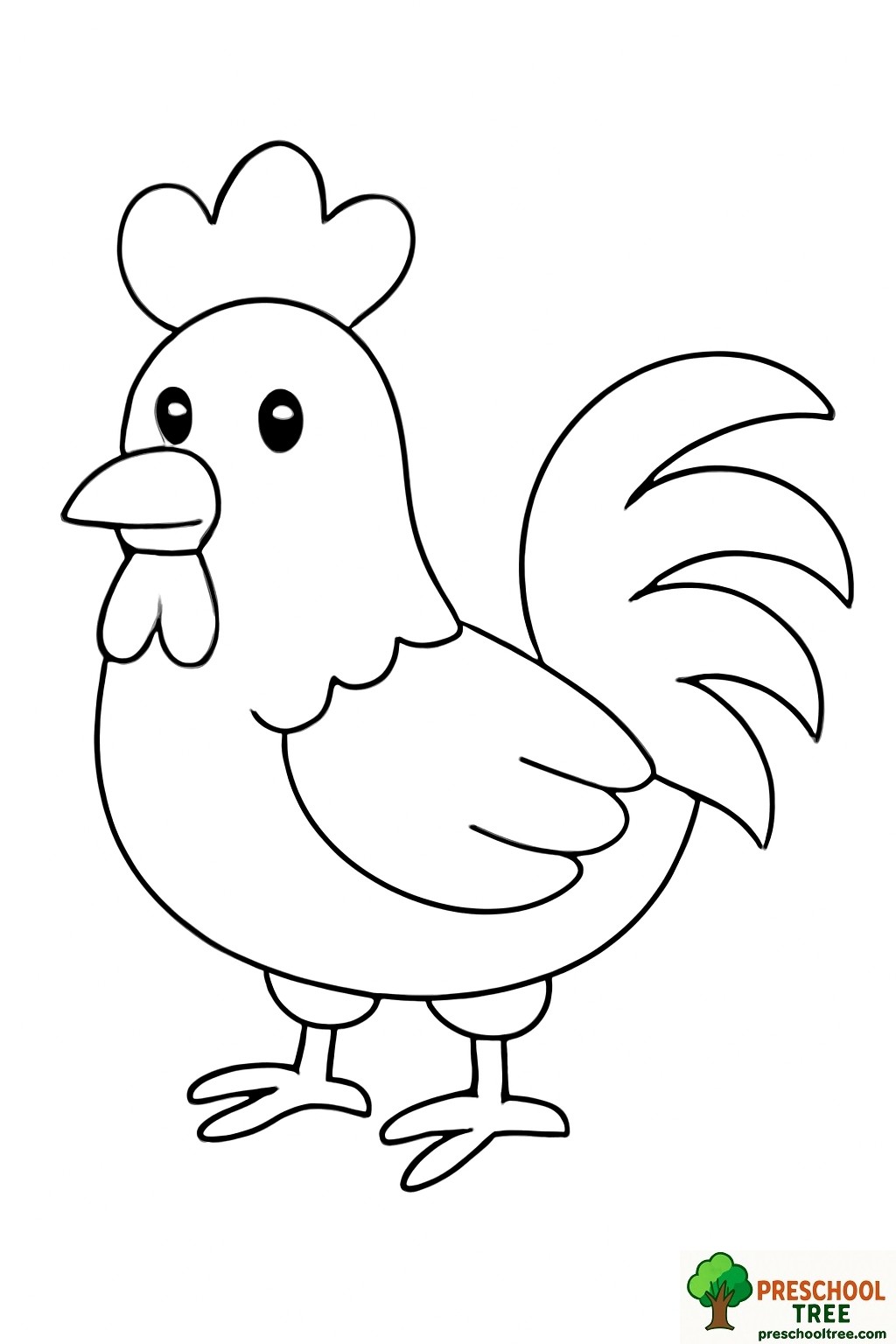 Rooster coloring page free printable
