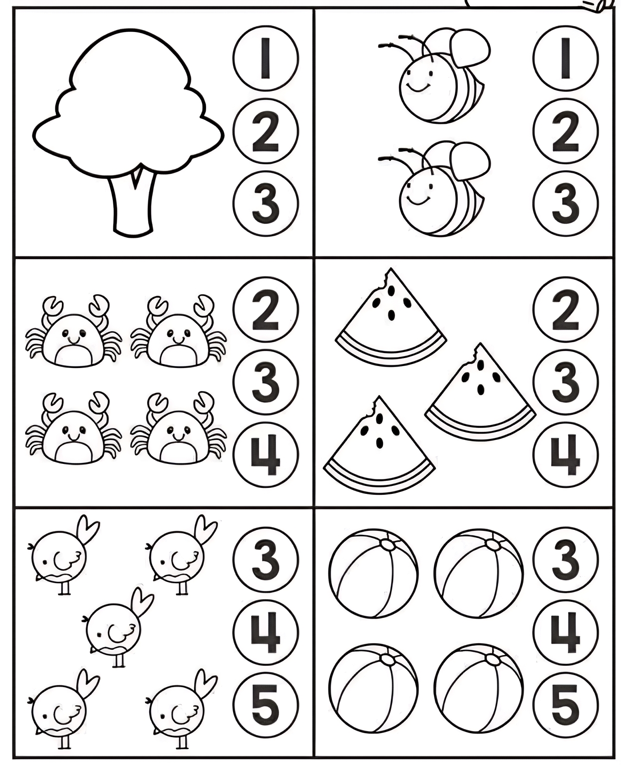 Number 6 worksheets for preschool