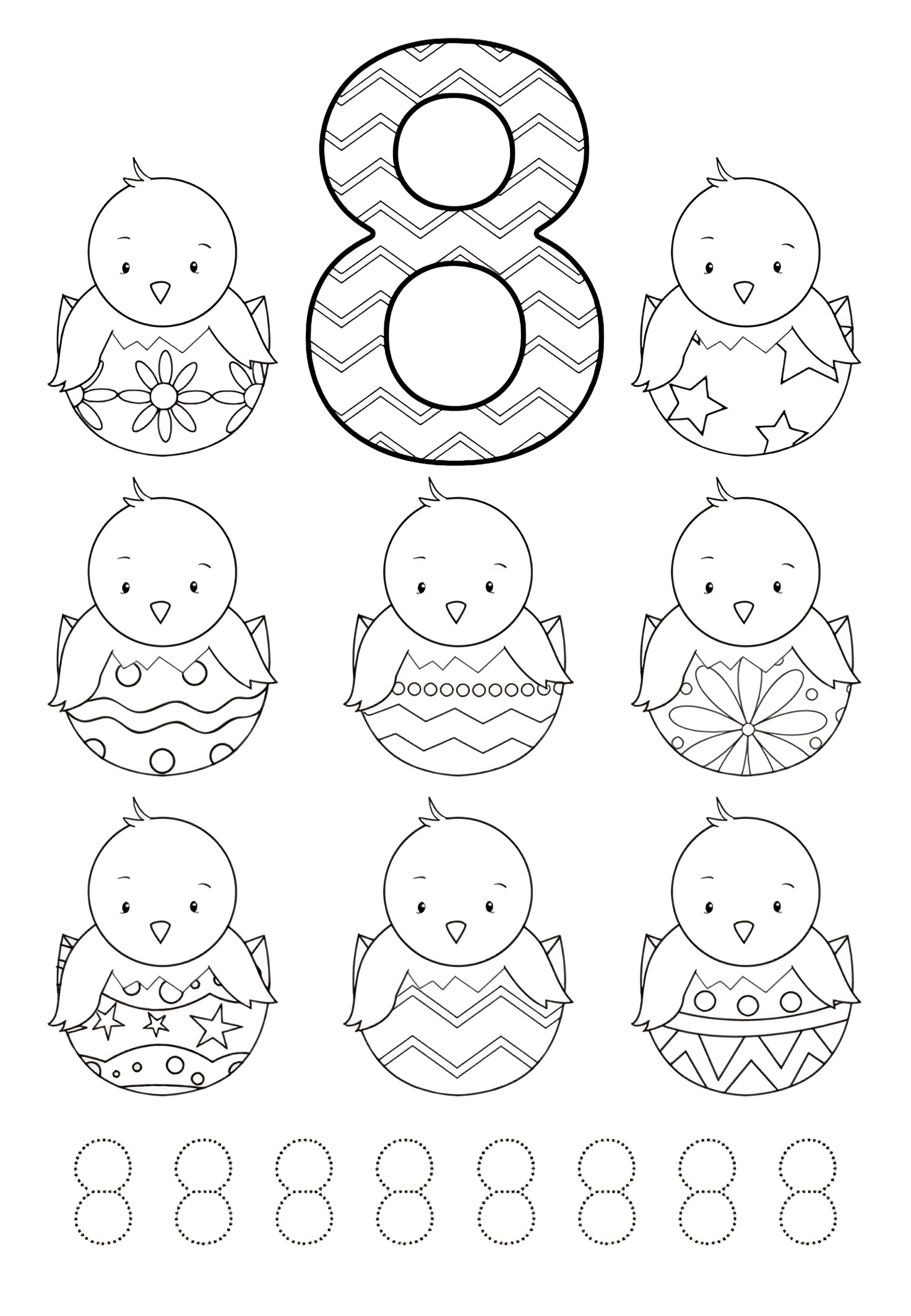 Number 8 worksheets preschool