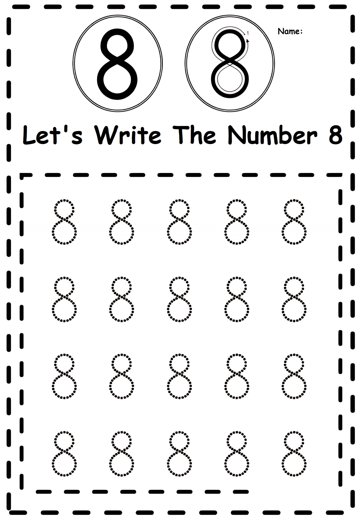 Number 8 worksheets preschool