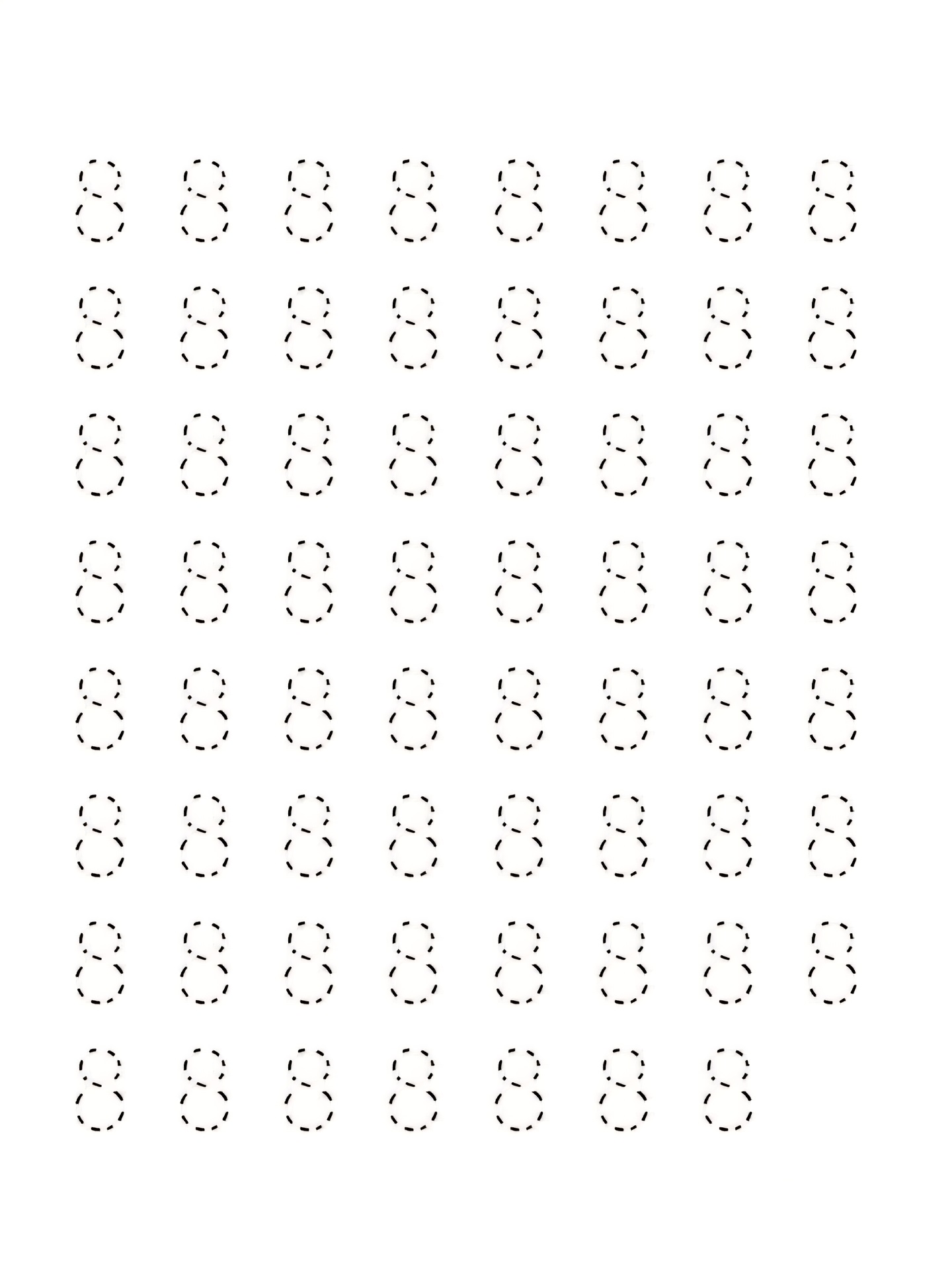 Number 8 worksheets preschool