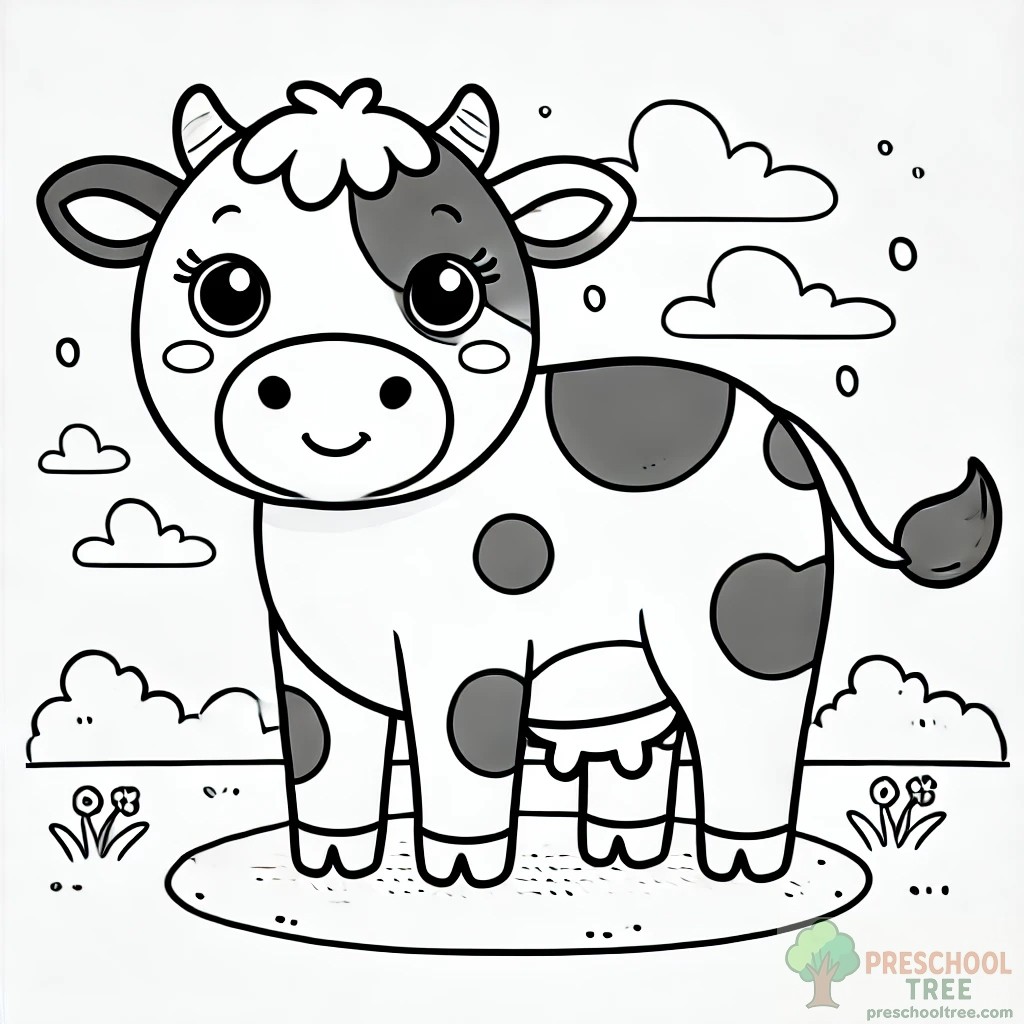 cow coloring page printable free 2025