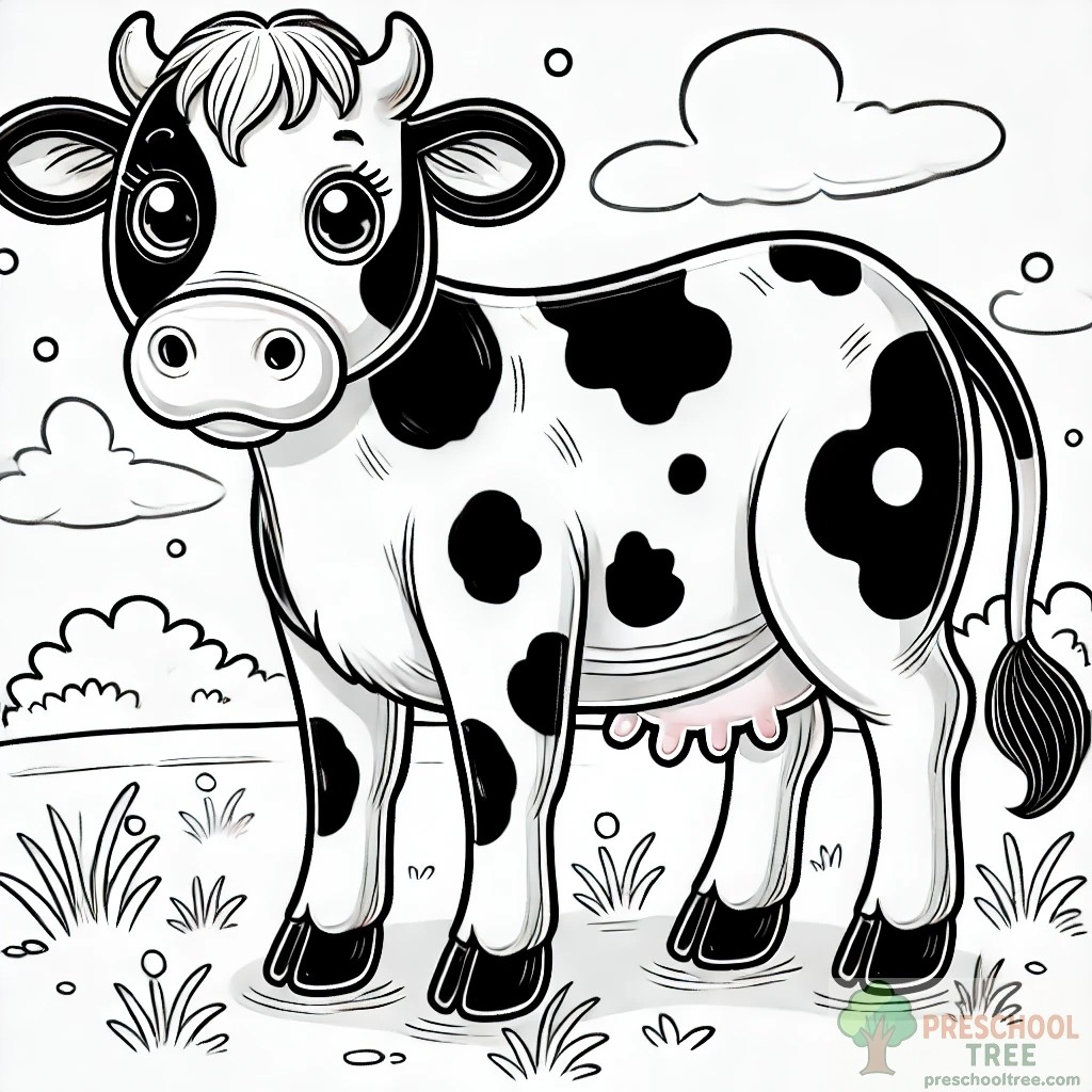 cow coloring page printable free