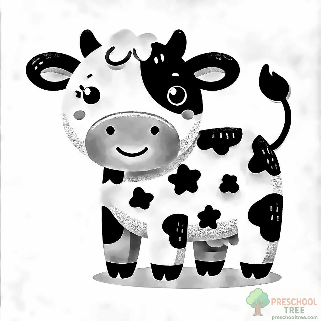 cow craft activity printable black white