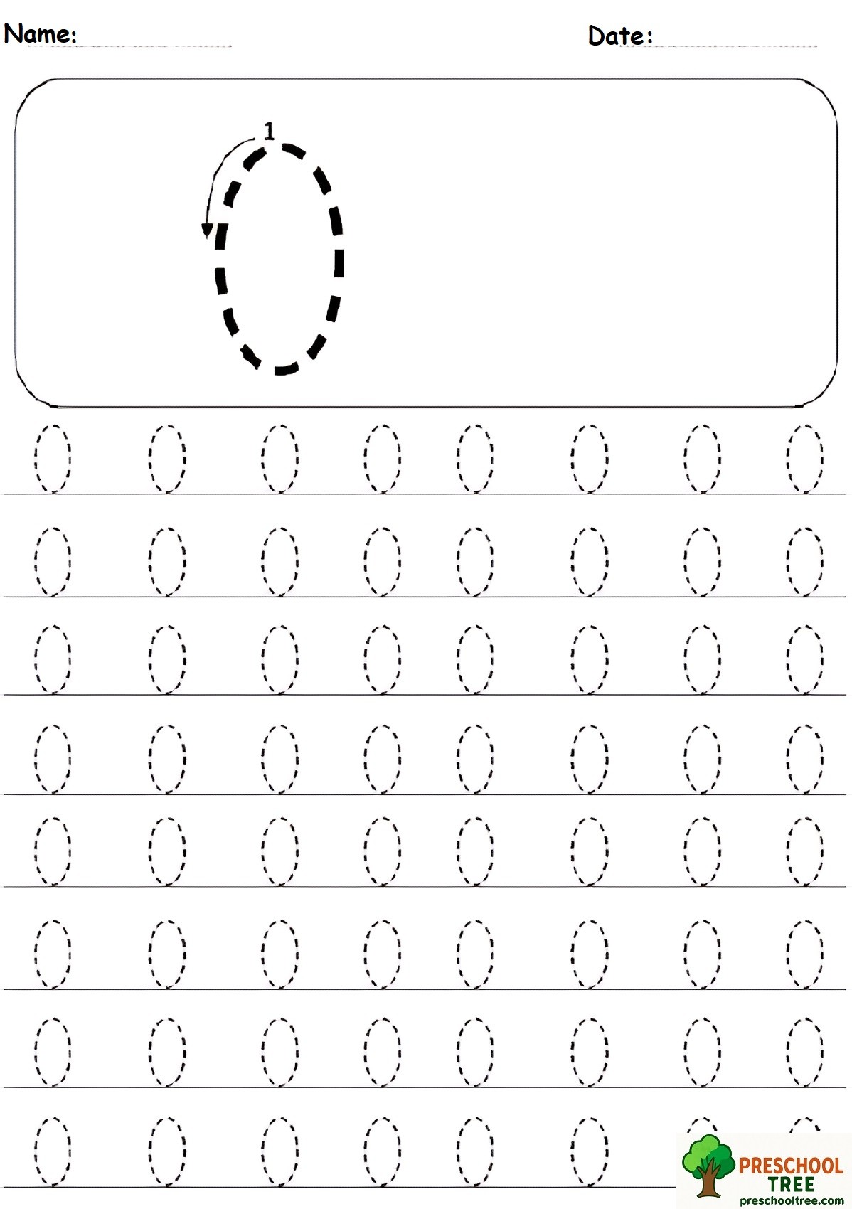 number 0 worksheets preschool