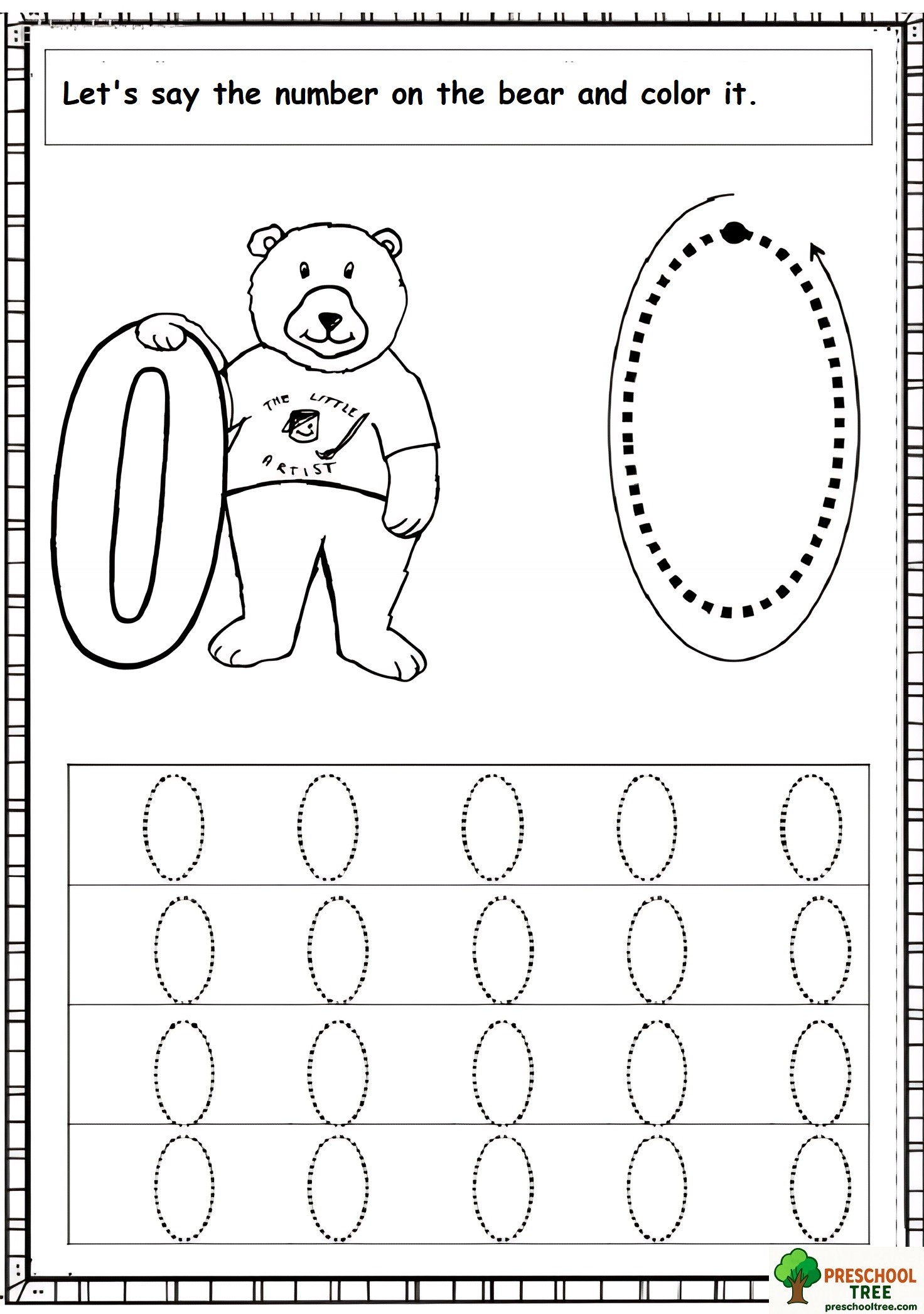 number 0 worksheets preschool