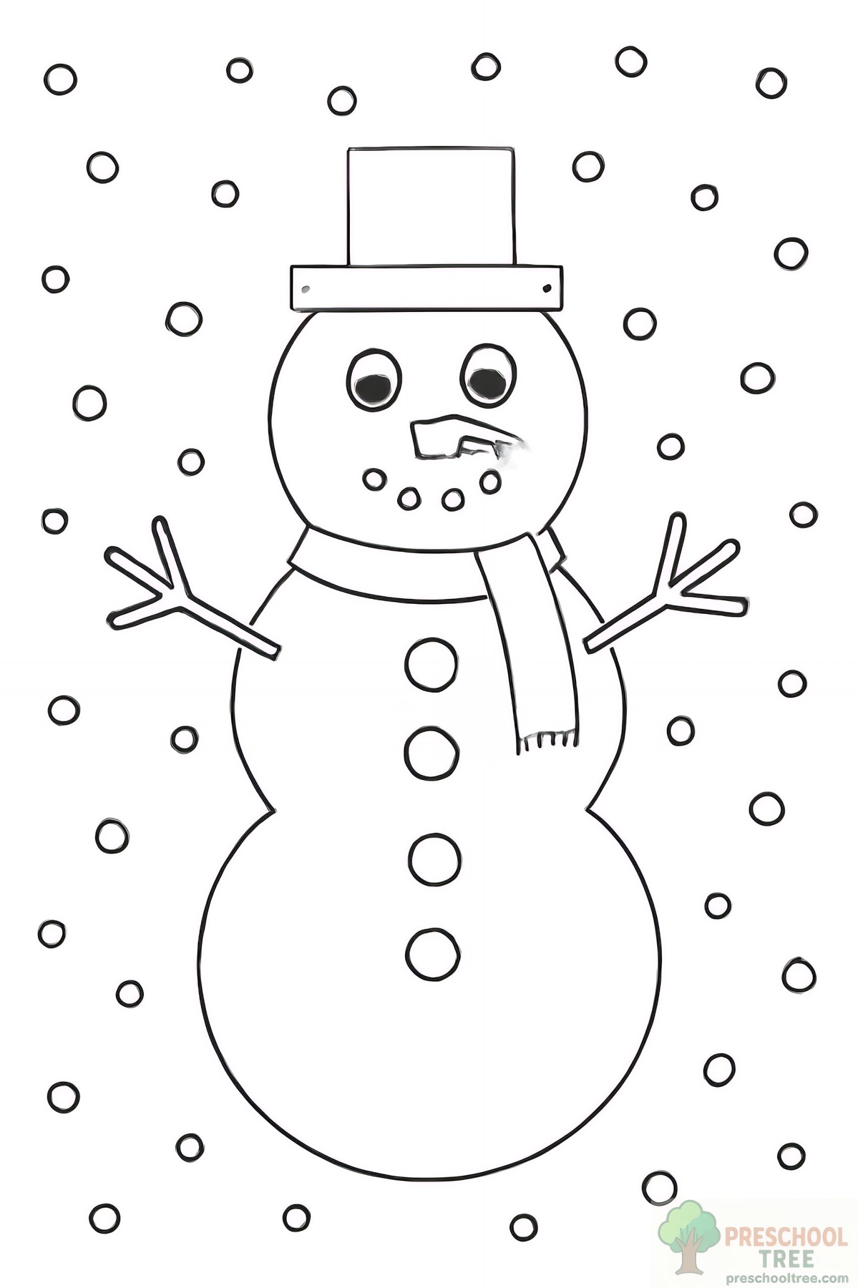 snowman craft preschool printable activity